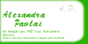 alexandra pavlai business card